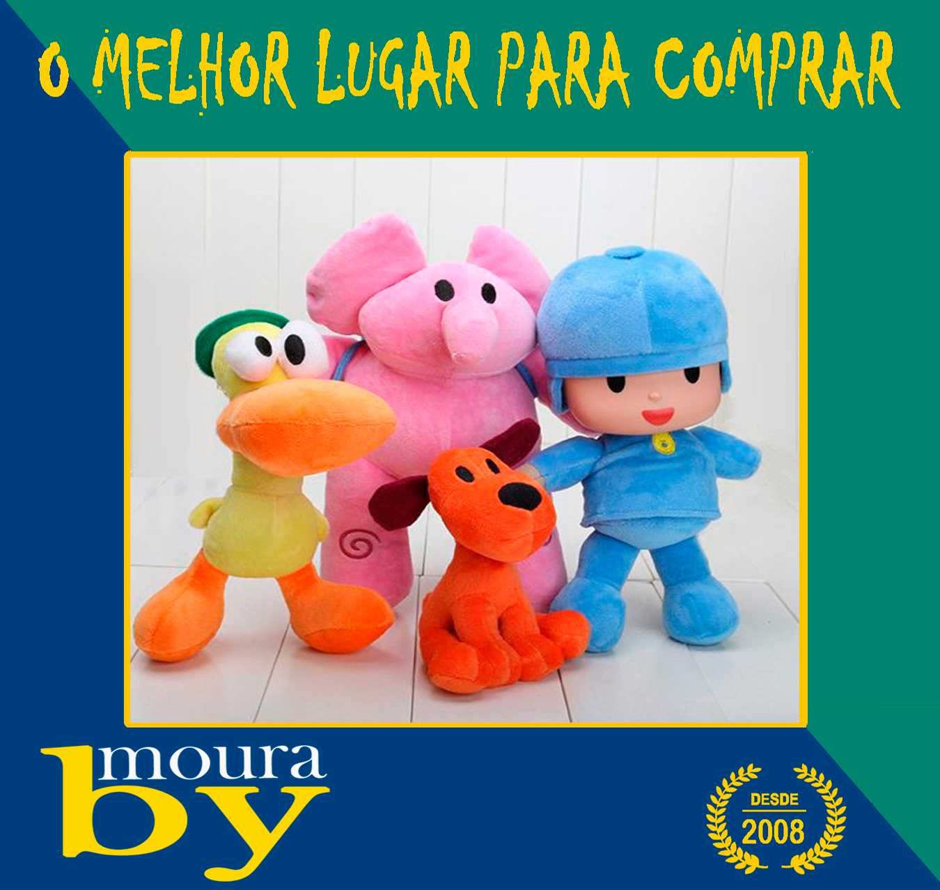 3 Peluches  Pocoyo Elly Pato Duck Elephant Stuffed