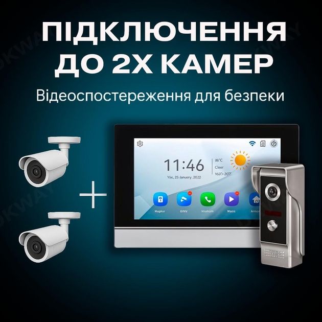 Комплект WI-FI відеодомофона розумна HD відеодомофонна