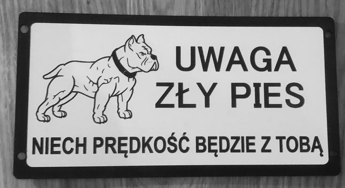 Tabliczka uwaga zły pies cane corso