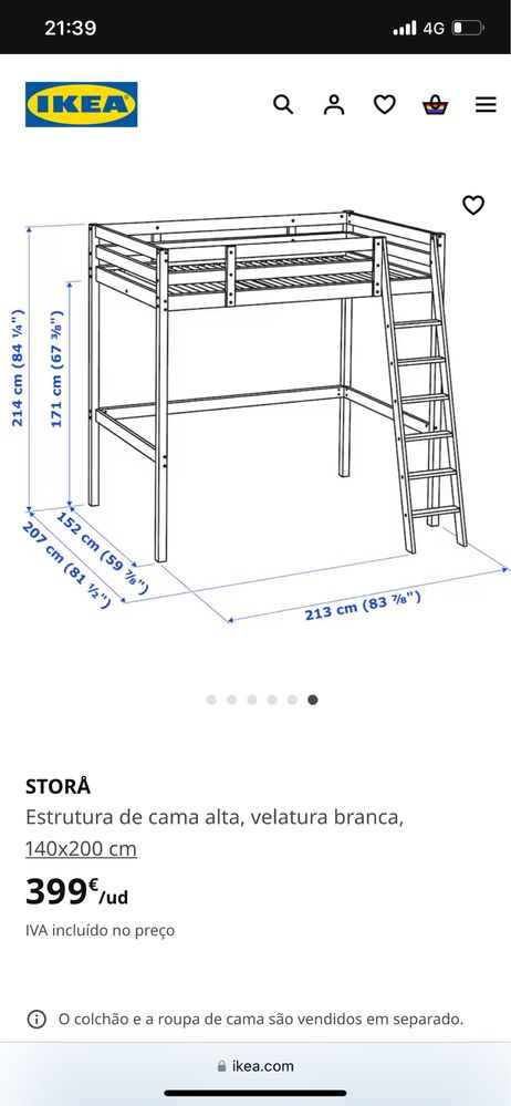 Cama Suspensa! 3 meses de uso
