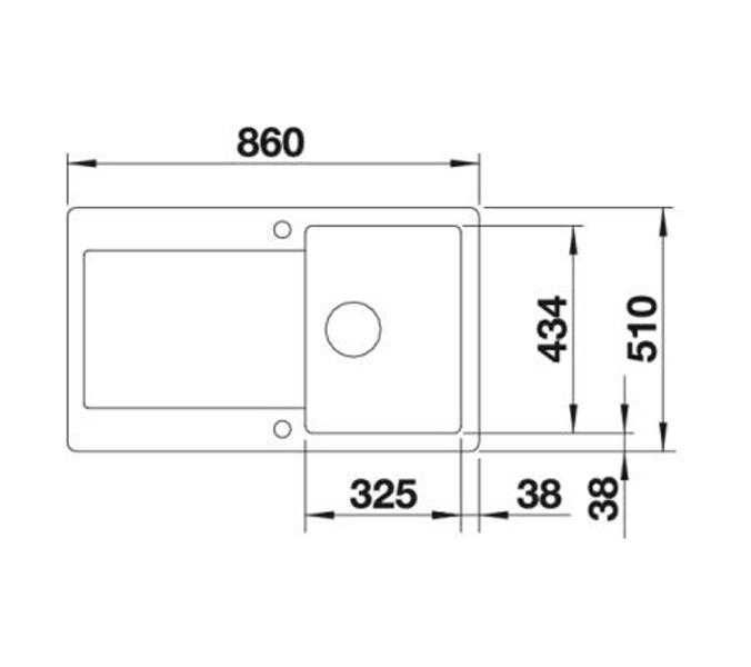 Zlewozmywak Blanco Idento 45S Czarny (Ceramiczny) (Na równi z blatem)