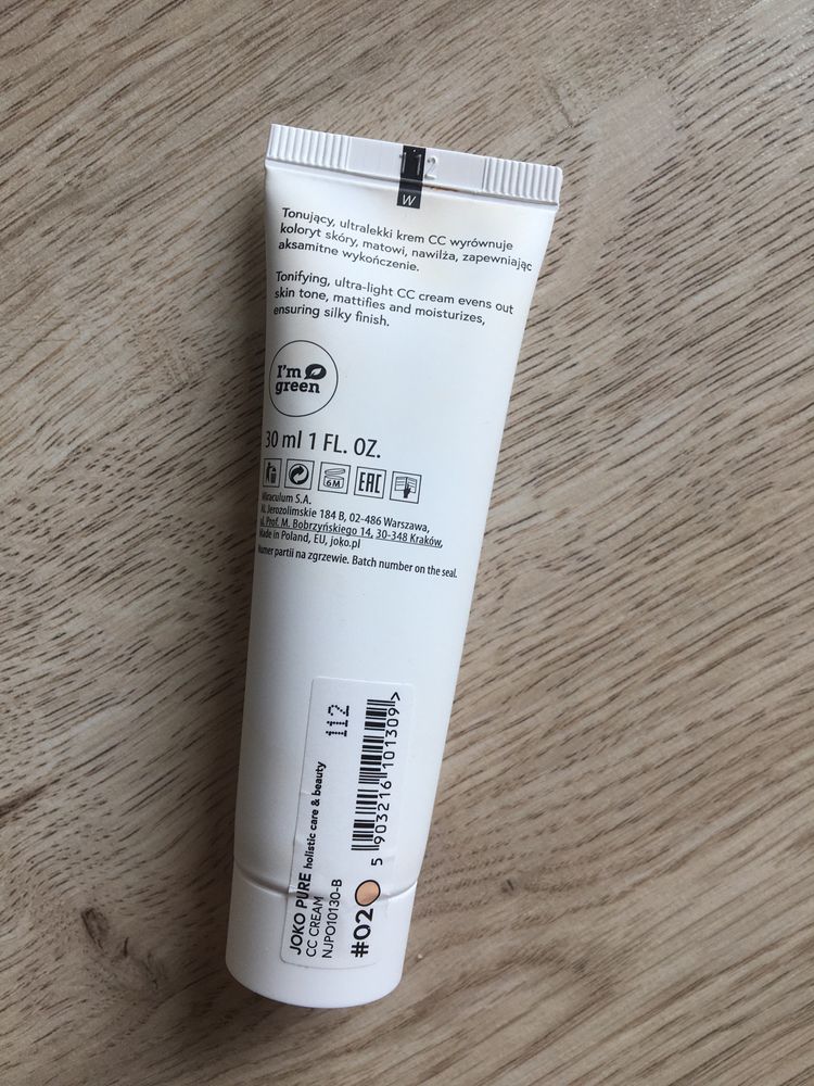 Nowy krem CC cream Joko Pure Holistic kolor 02 podkład