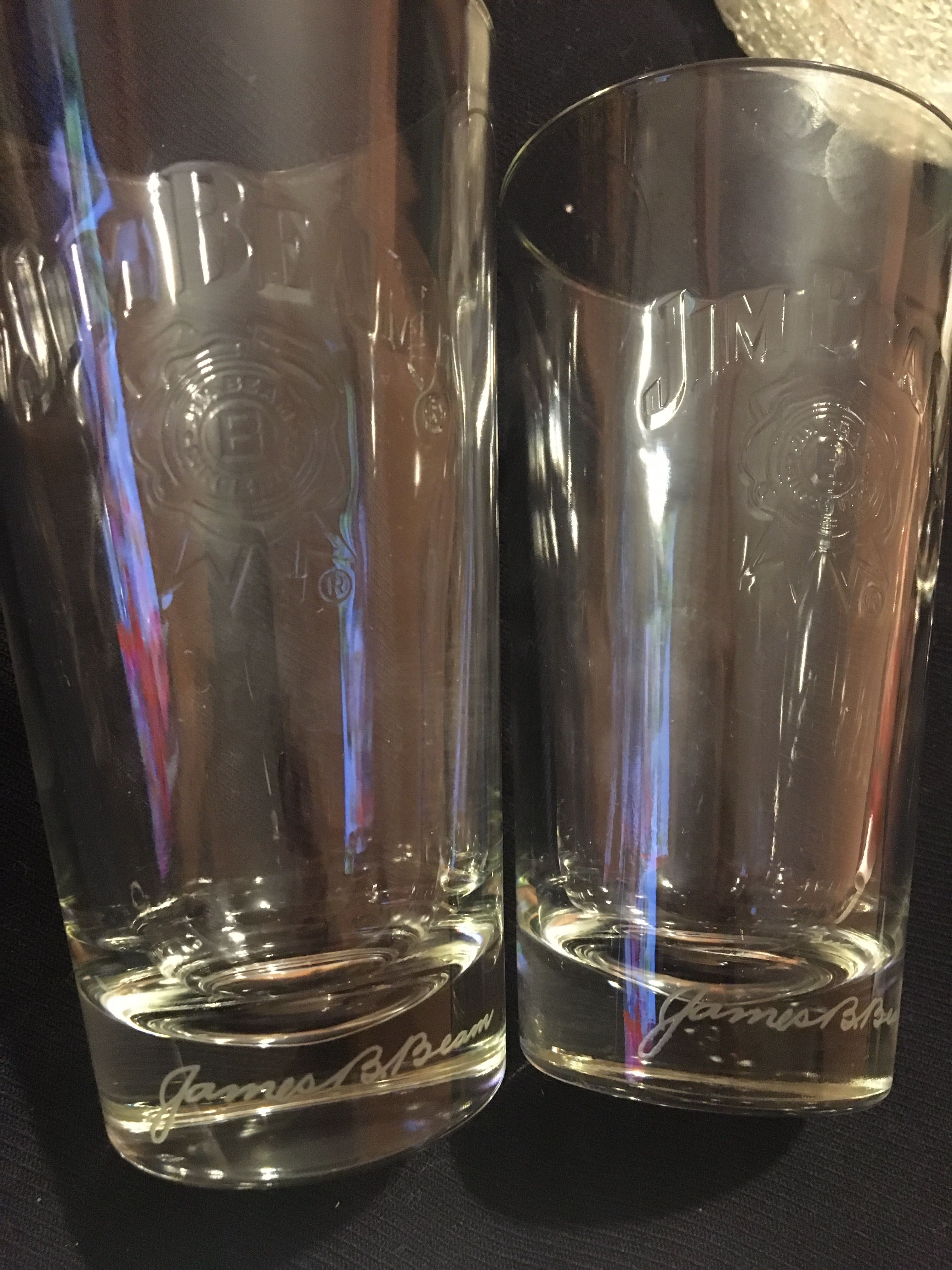 Jim Beam, 3 szt, 0,3 l, szklanki z autografem