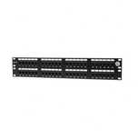Painel UTP 2U 48 portas punchdown, Preto