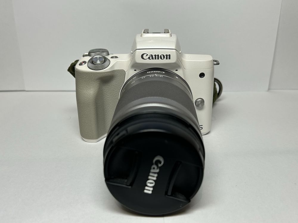 Canon M50 biały + obiektyw + dodatki