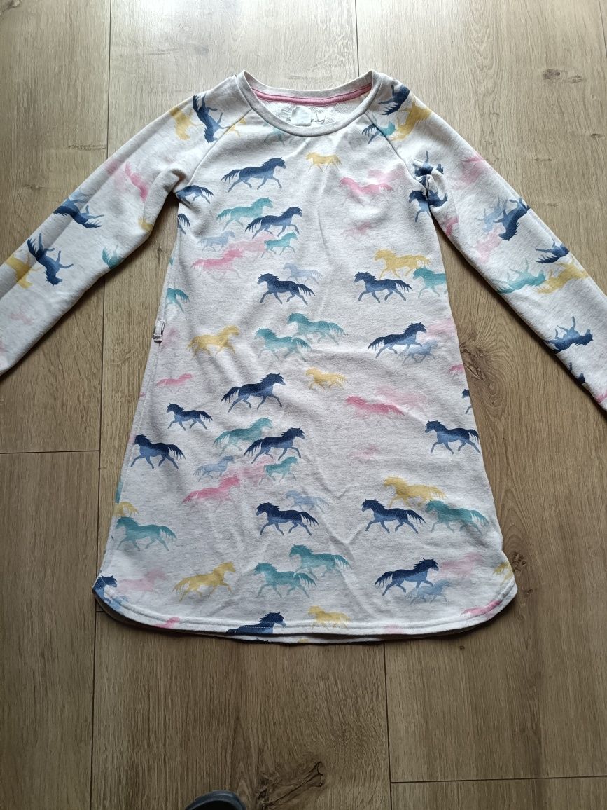 H&M sukienka dziewczęca dresowa kucyki Pony Unicorn rozm 122/128