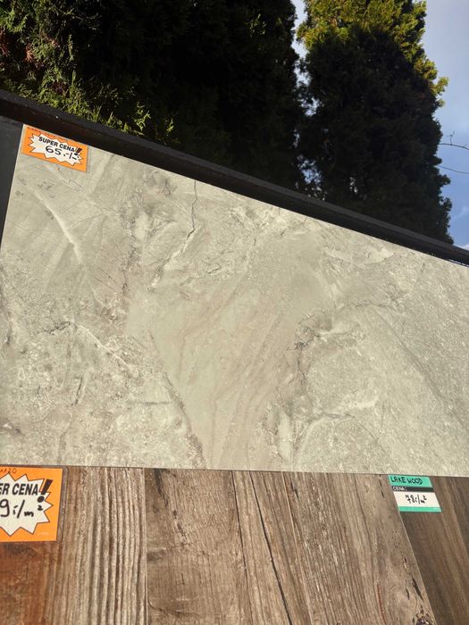 Płytki Gresowe 60x120 GRACE AQUA w Kolorze Szarości z Marmurkiem