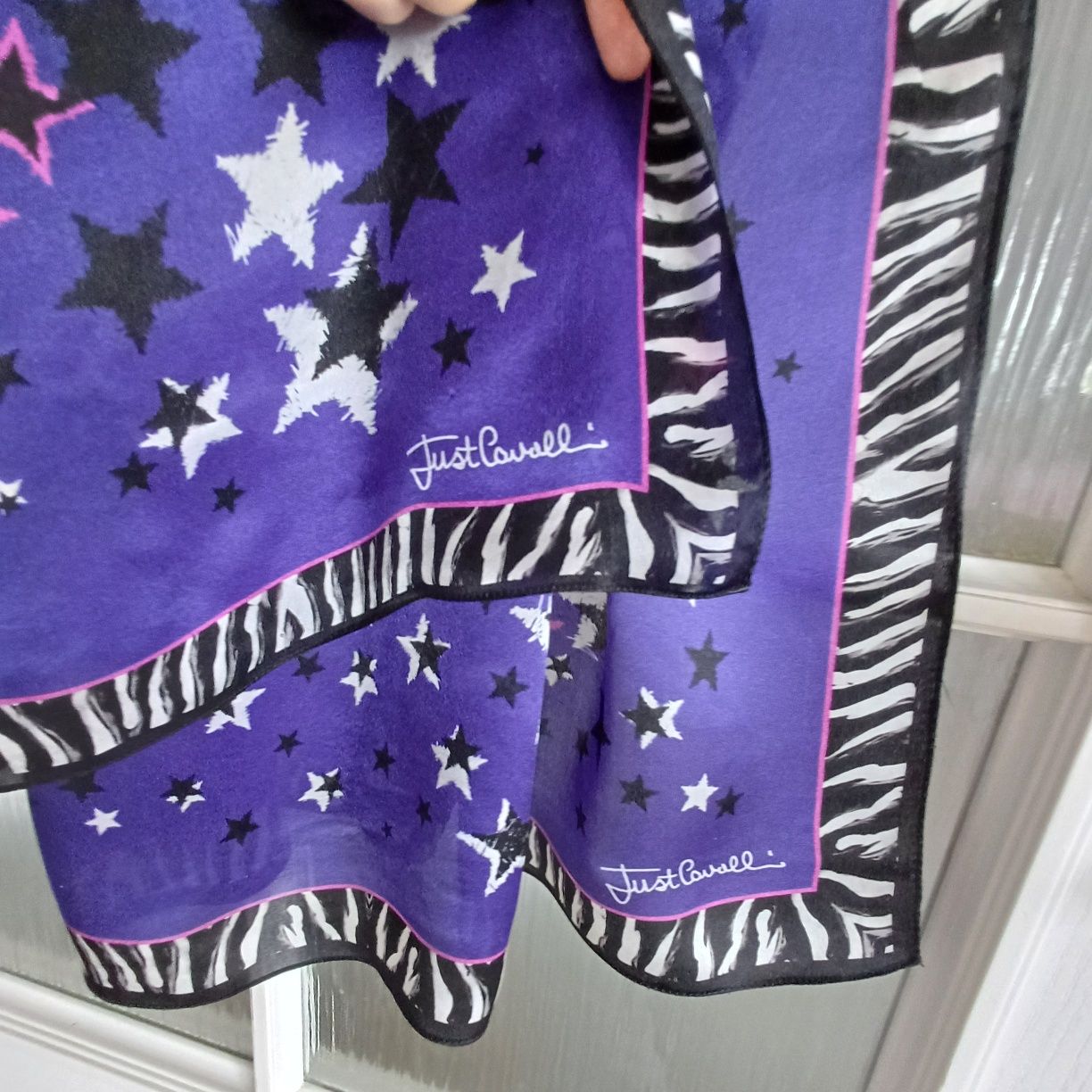 wielki szal Just Cavalli 100% silk jedwab 168cm/64cm