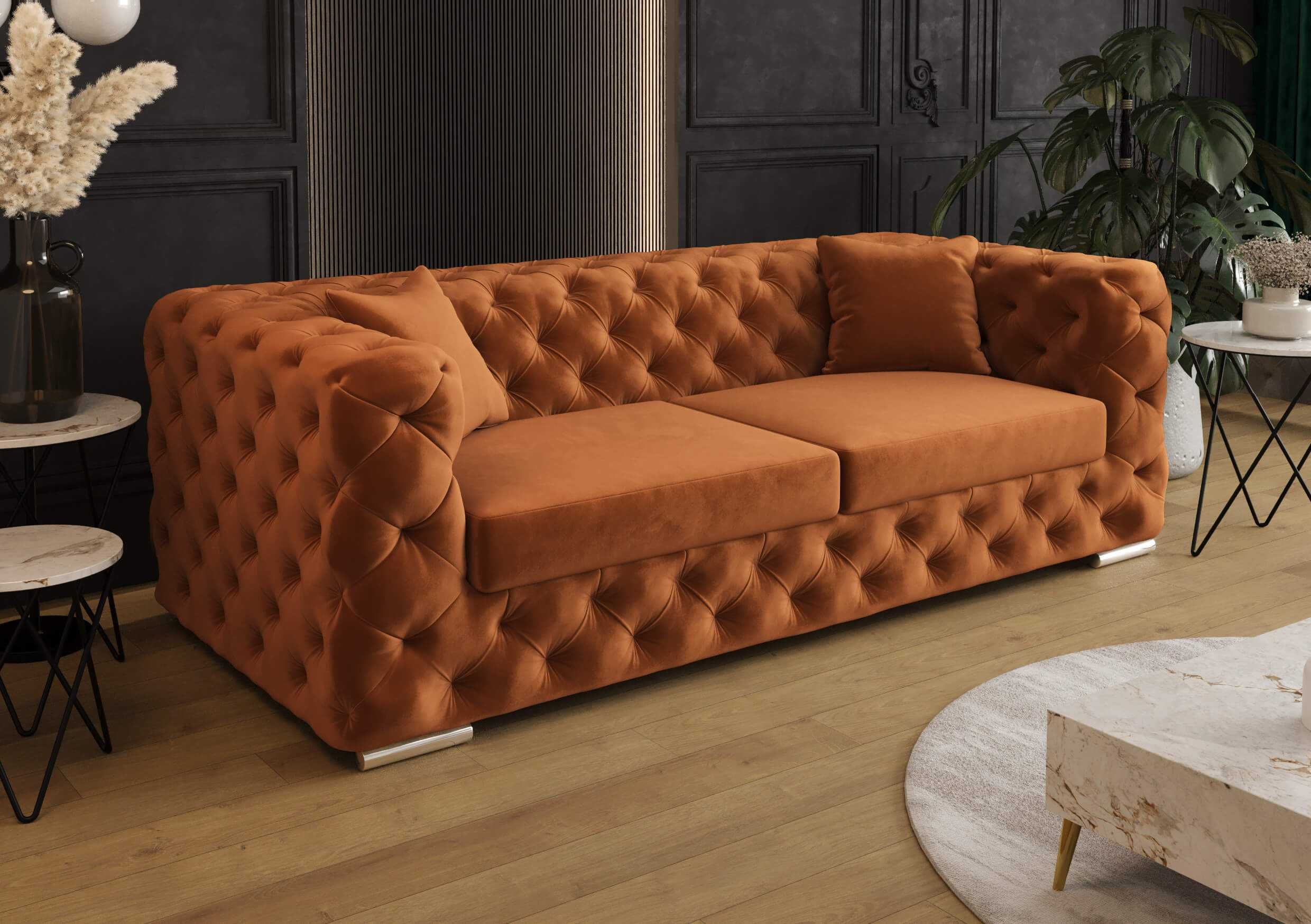 Sofa Boston Chesterfield Rozkładana Funkcja Spania Glamour VeroLux