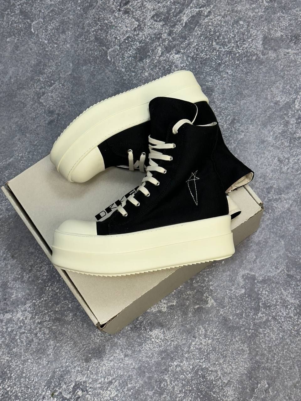 Rick Owens Double Bumper Mega jumbo lace opium archive кеды черные 39