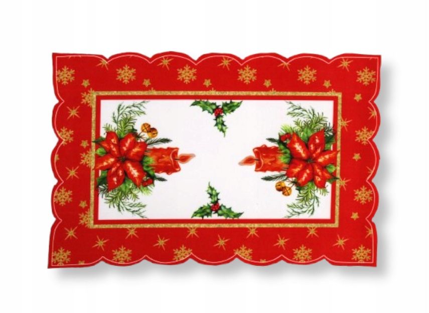 Mata Podkładka Serwetka Materiałowa Okrągła Świąteczna Prostokątna 40