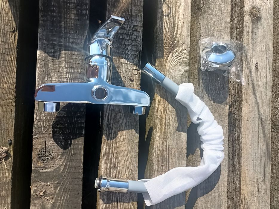 Bateria ścienna elastyczna szara wylewka kuchenna  łazienkowa scienna