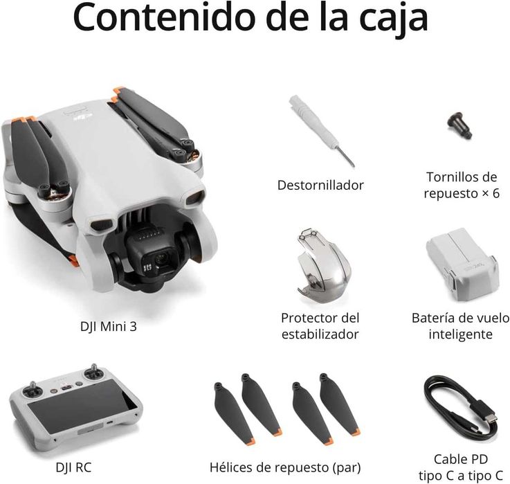 DJI Mini 3 (DJI RC) Mini drone com duas baterias e vários acessórios
