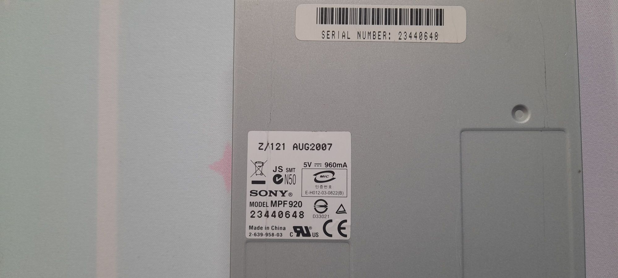 Floppy FDD привід SONY MPF920
