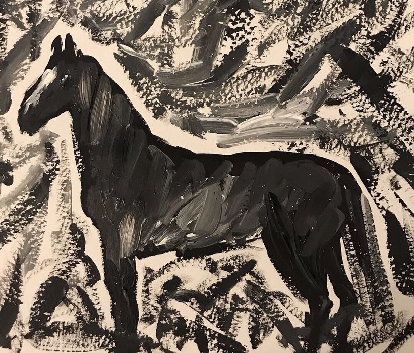 Картина Лошадь, конь, подарок, декор, лофт, сканди, интерьер, подарок.