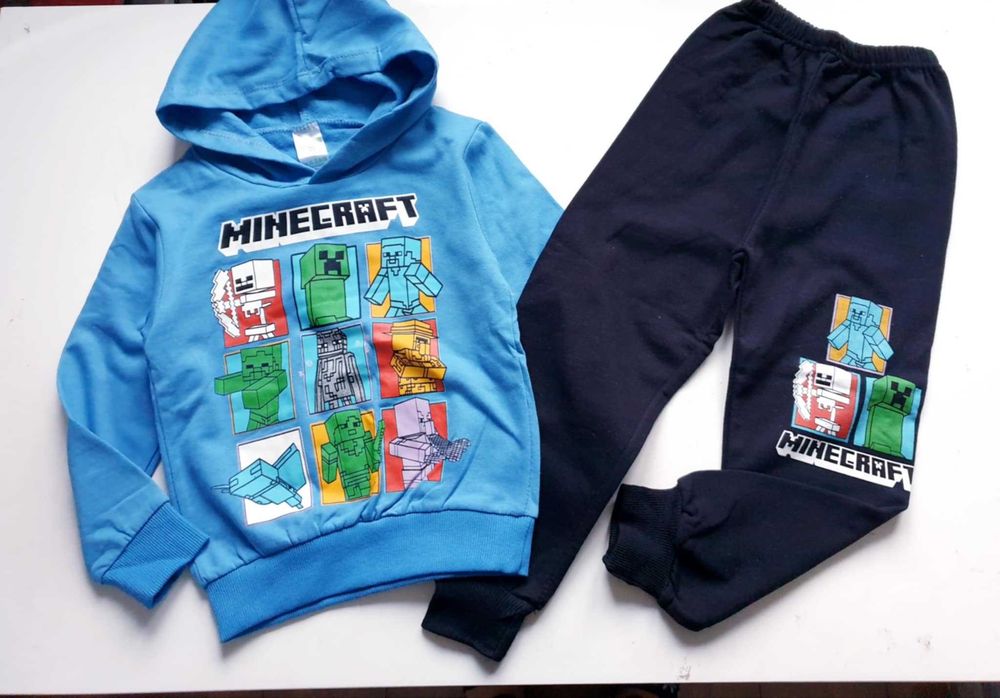 Minecraft nowy, lekko ocieplany dres 122 cm