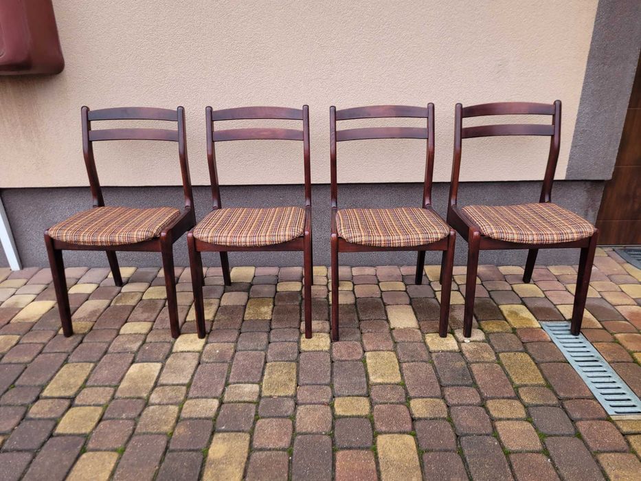 Stół + 4 Krzesła Drewniane Lata 60/70 Design Modern