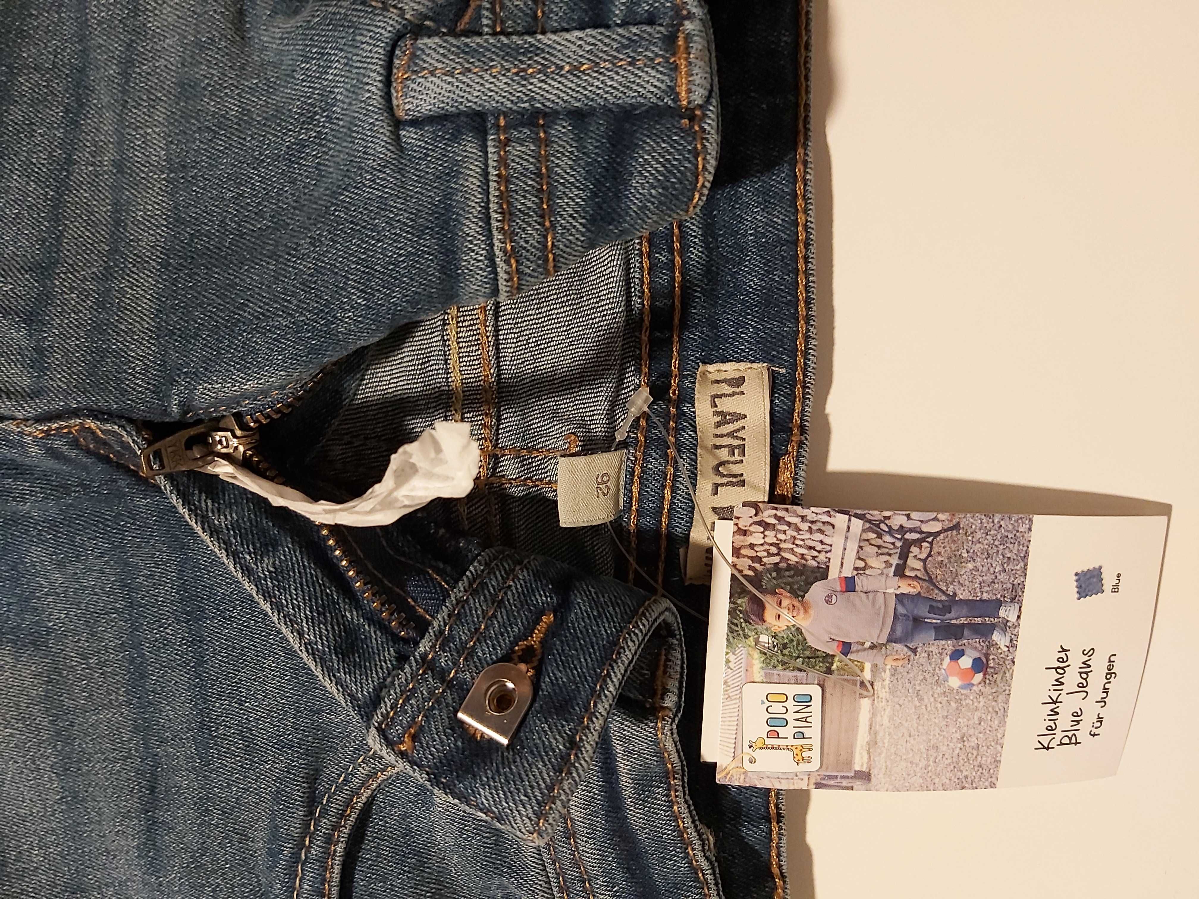 Nowe spodnie jeansy, dżinsy chłopięce 86/92, świetny fason