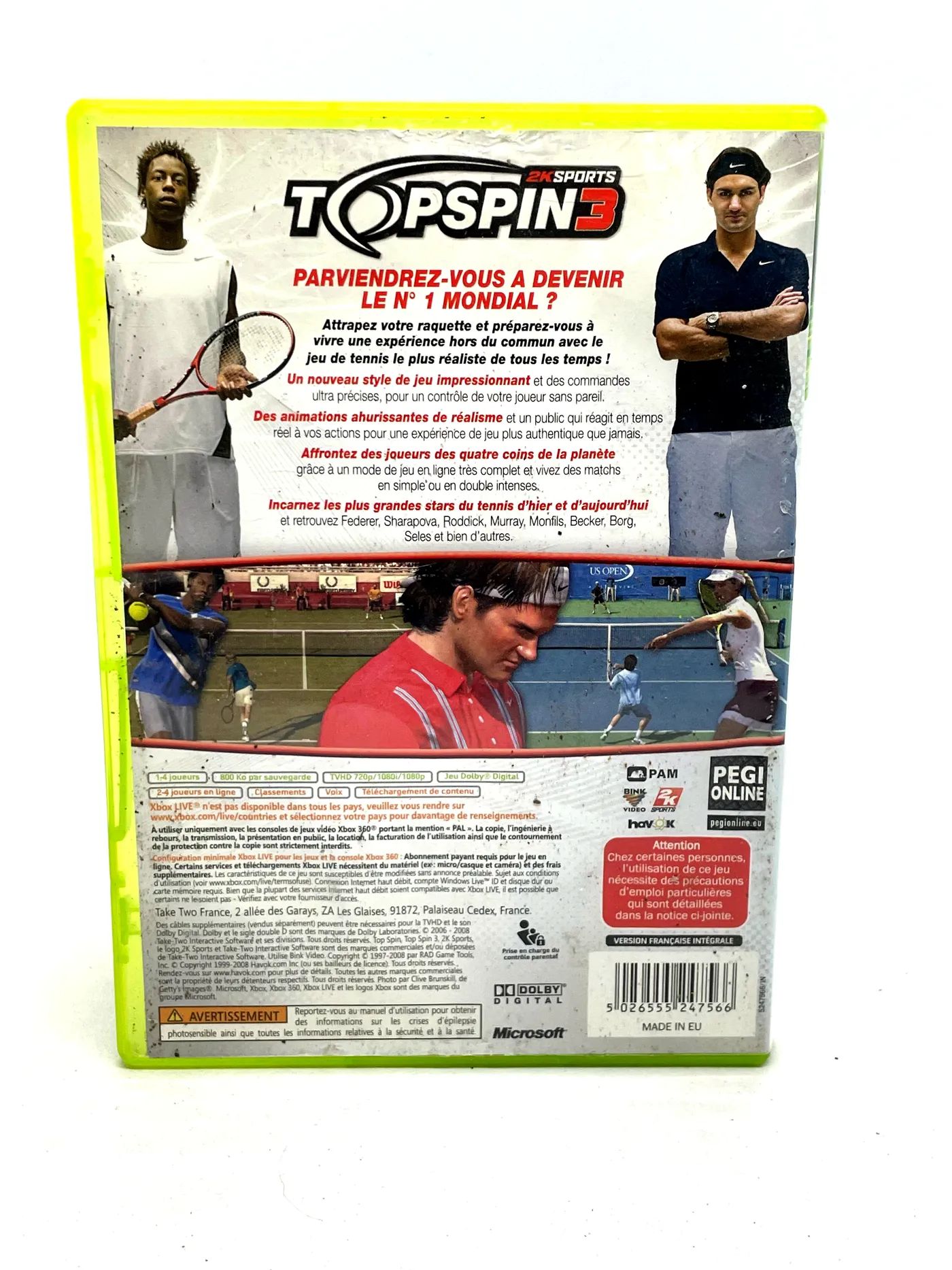 TopSpin 3 Xbox 360 Po Angielsku