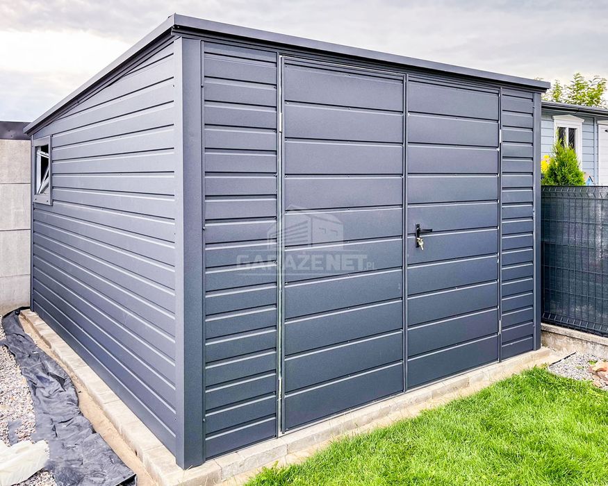 Schowek Domek Ogrodowy 3X4M Brama Dwuskrzydłowa Dach Spad W Tył Ts887