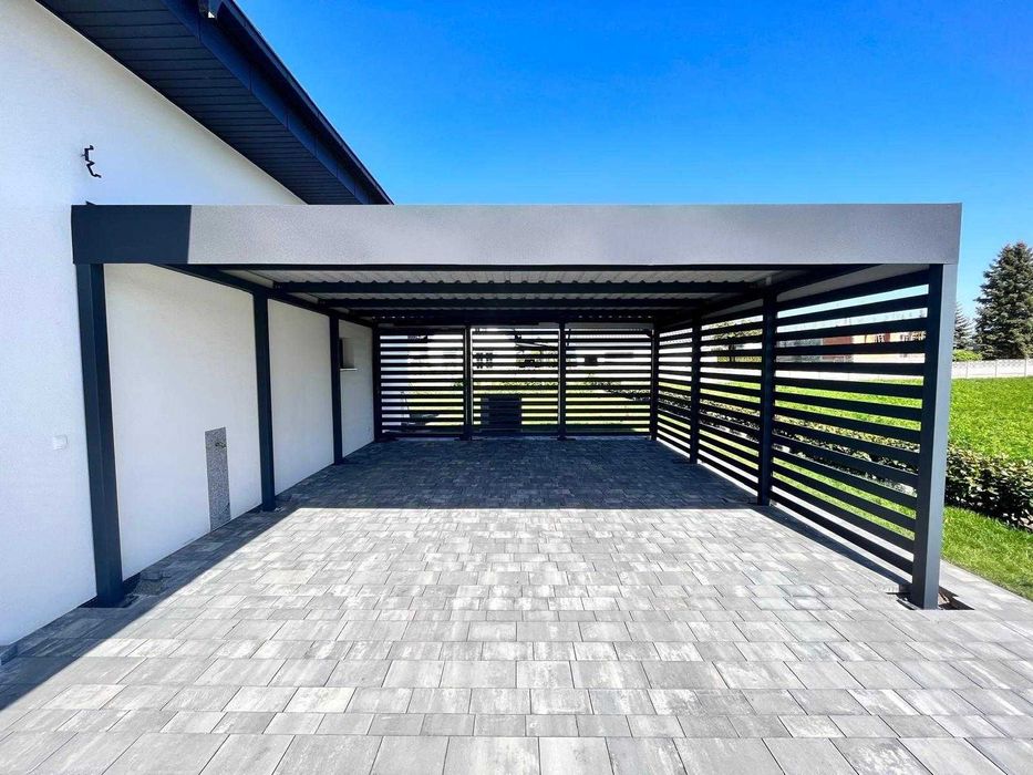 Wiata garażowa 6x6 m, carport - wiata samochodowa dwustanowiskowa