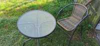 Meble ogrodowe: krzesło technorattan i stolik