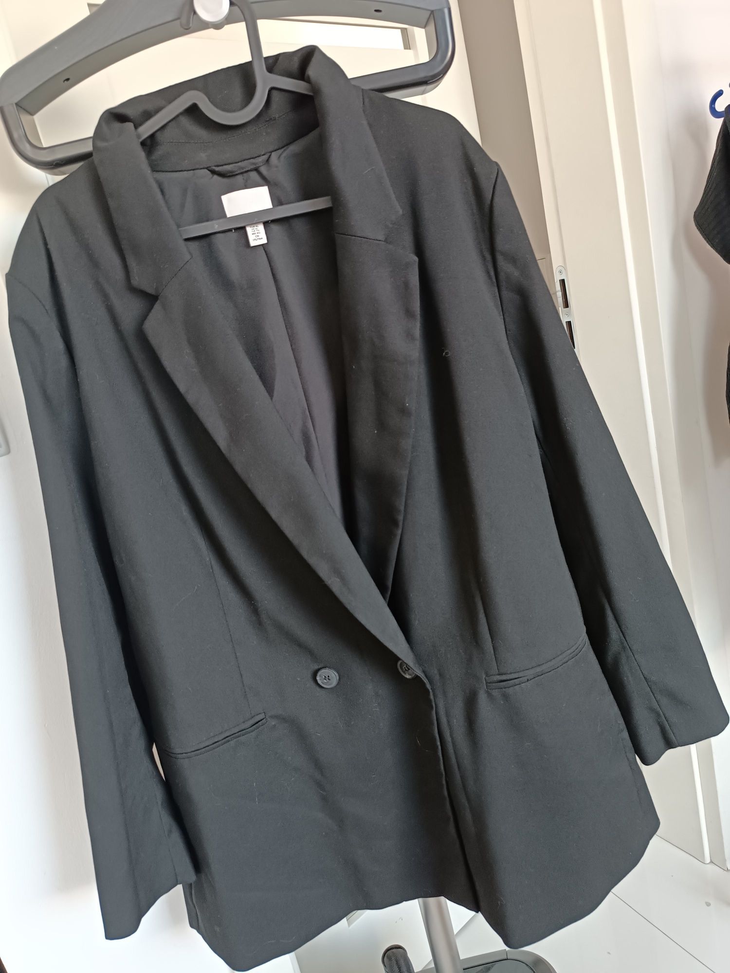 Oversize marynarka luźna XL 42 czarna damska modny fason