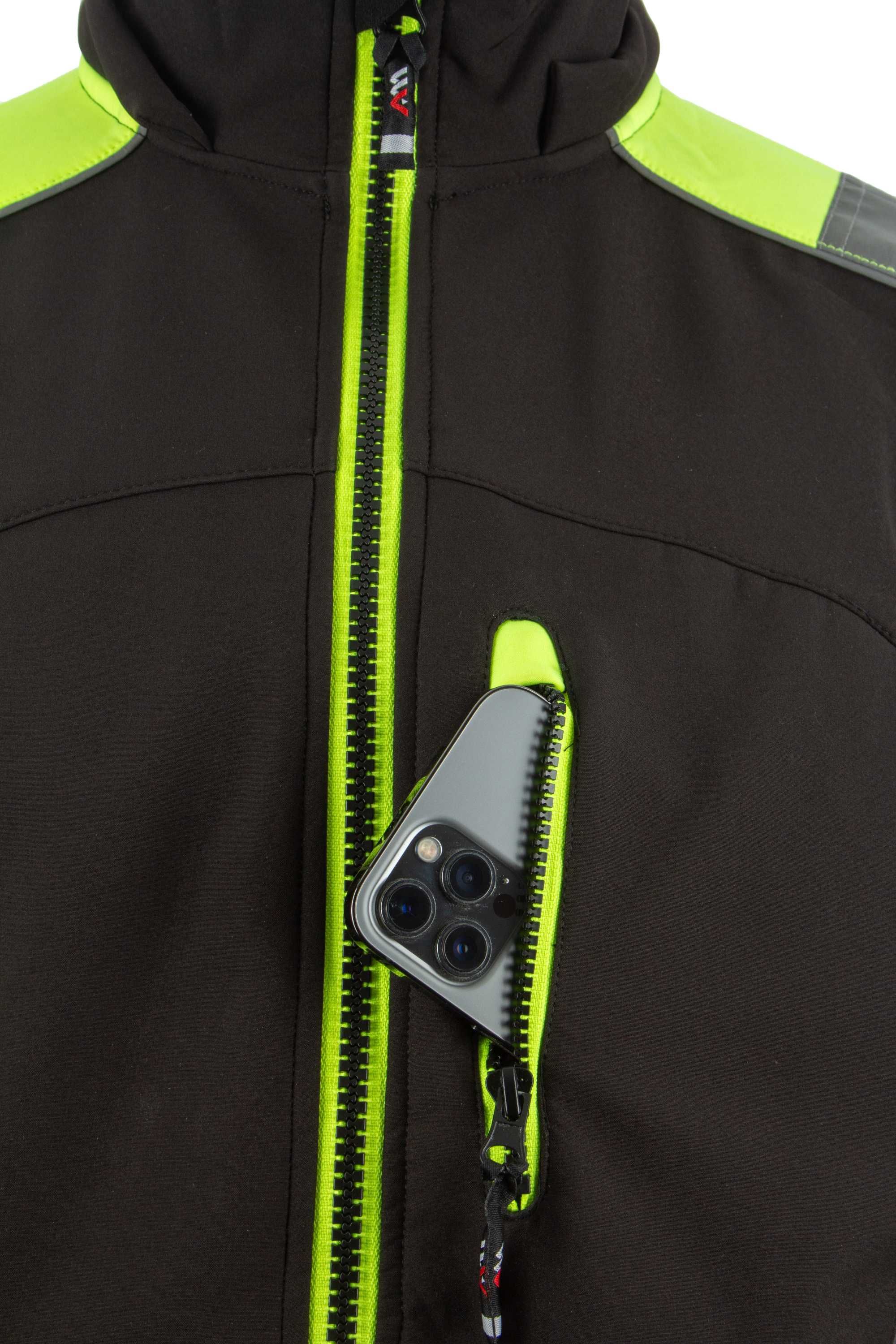 Kamizelka / bezrękawnik do pracy z pasami odblaskowymi SOFTSHELL