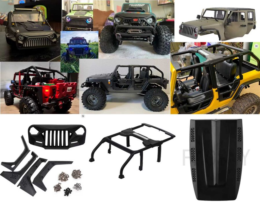Karoseria RC INJORA Jeep Wrangler JK Rubicon Crawler TRX-4 SCX Axial