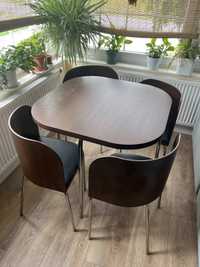Ikea Fusion pełen zestaw stol krzesła jesion retro y2k mid-century