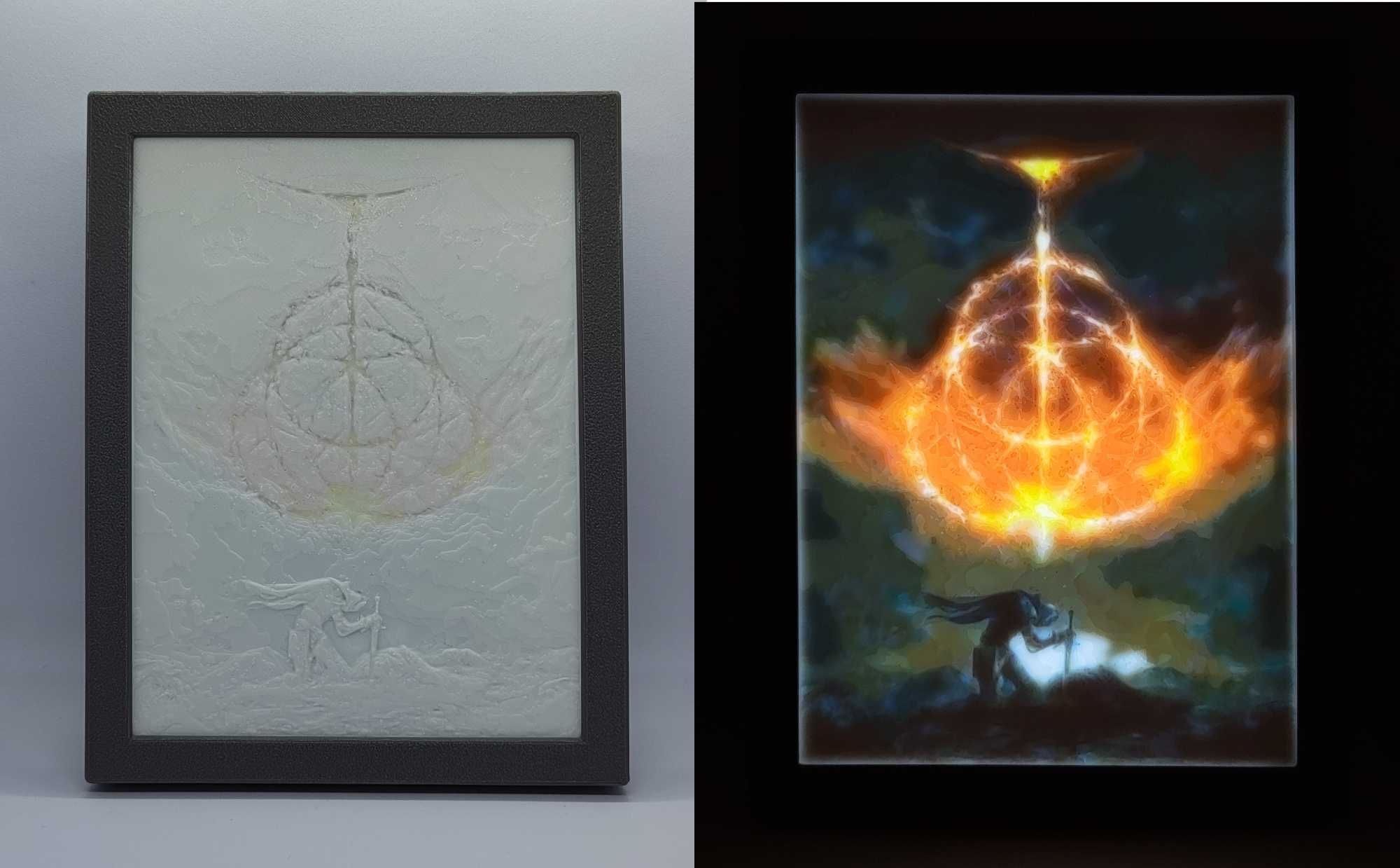 Świecący Kolorowy Litofan z własną grafiką (Druk 3D)