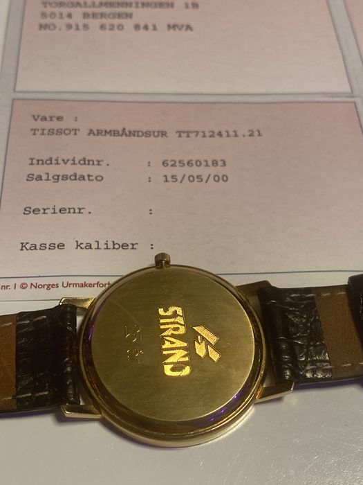 Złoty zegarek Tissot