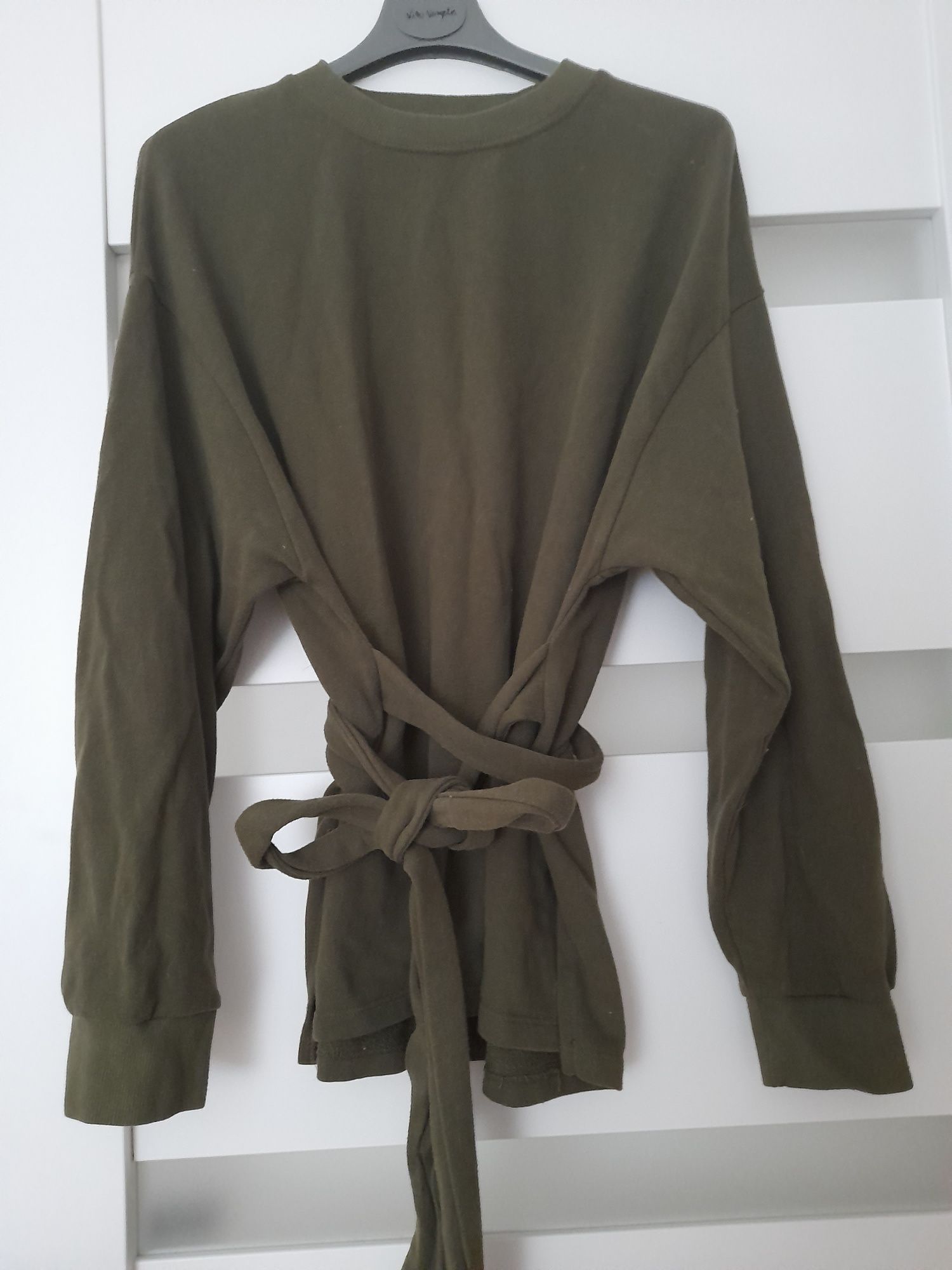 Bluza zielona khaki wiązana mango