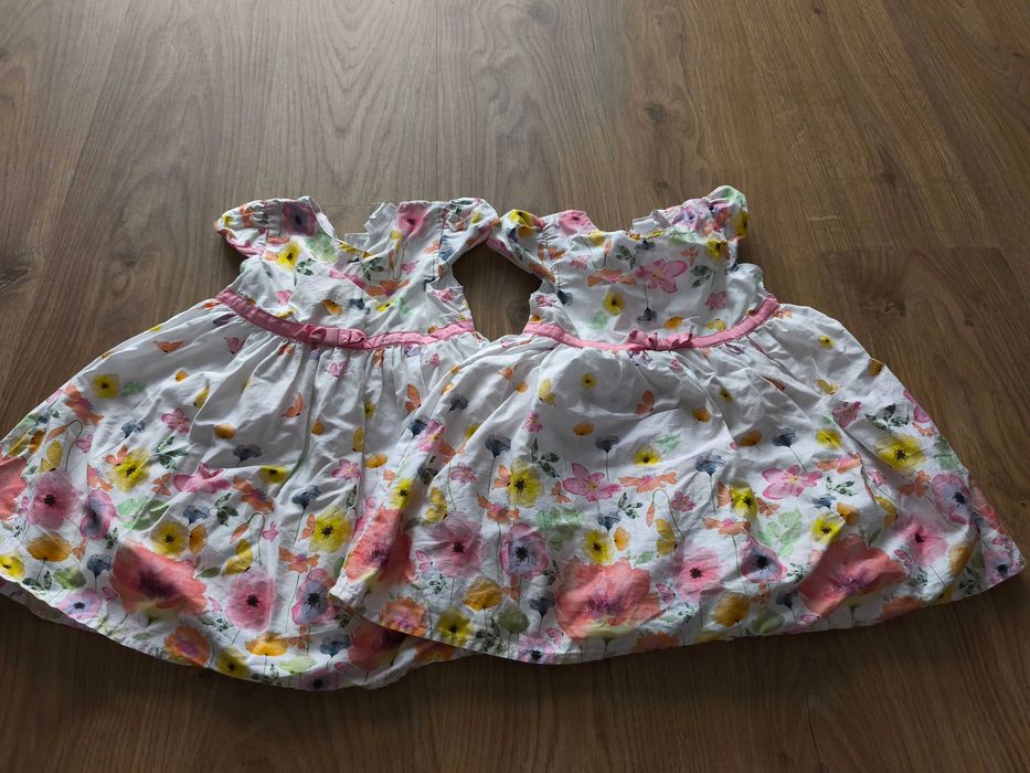 Zestaw ubranek dla bliźniaczek 86 fabryka bodziaków/h&M/Primark/lupilu