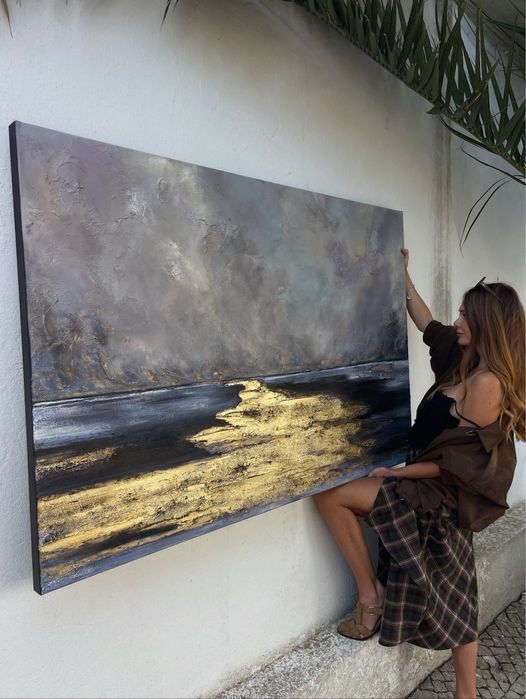 Pinturas únicas, quadro abstracto para sala