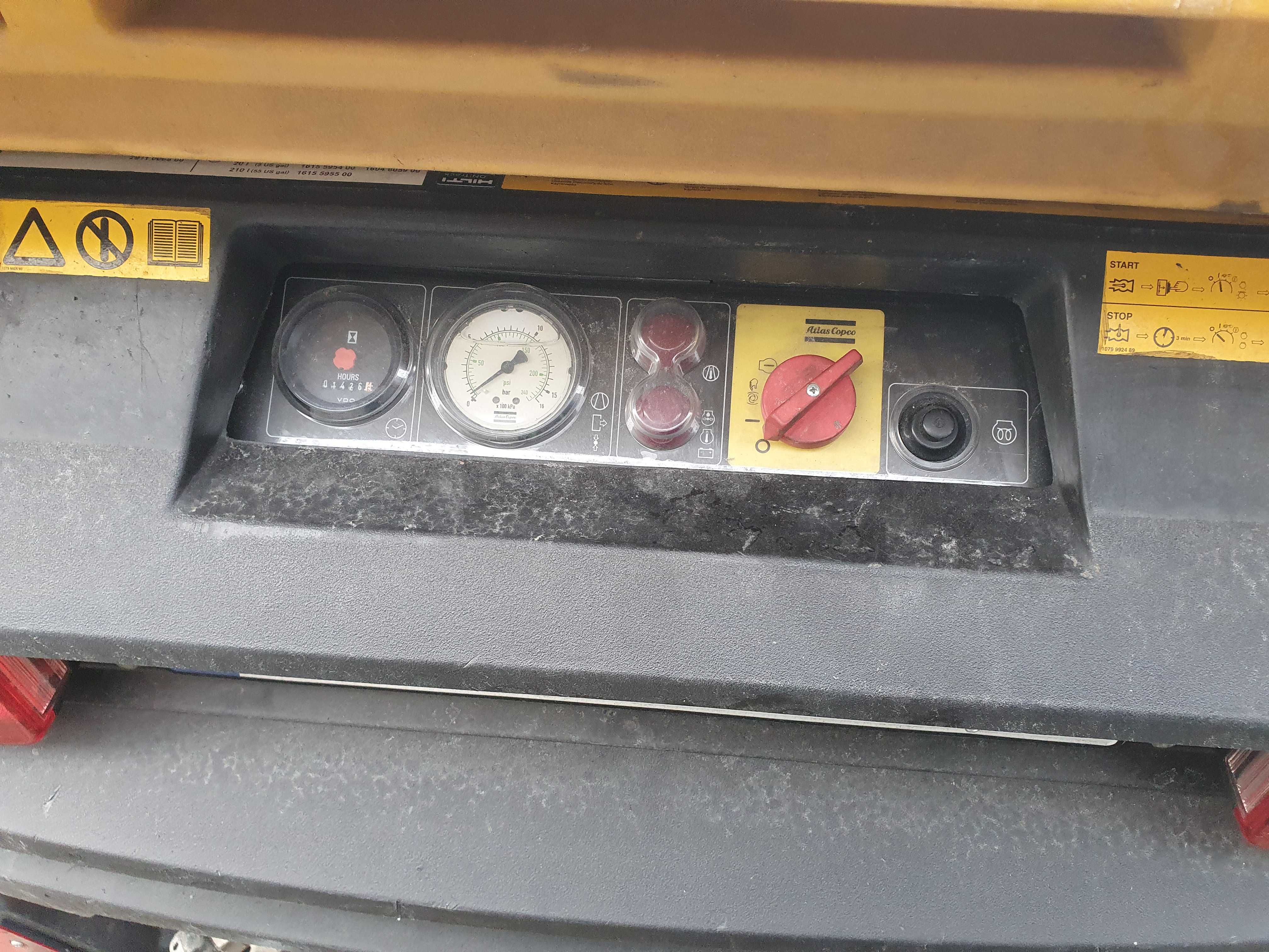 Sprężarka śrubowa kompresor XAS97 Atlas Copco srubówka z chłodnicą