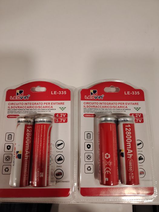 Pilhas LEOVIN 18650 Li-ion – Ideais p/ Lanternas – Com Proteção Integr