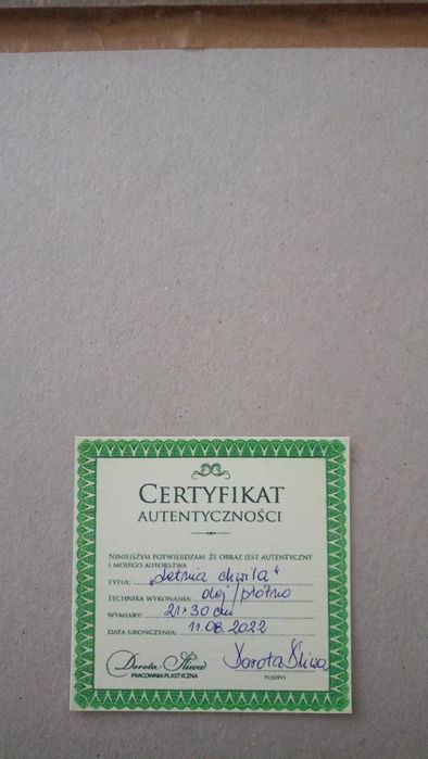 Oryginalny obraz Doroty Śliwy 2022