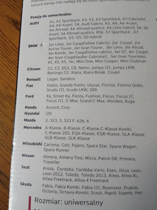 Uniwersalne pokrowce