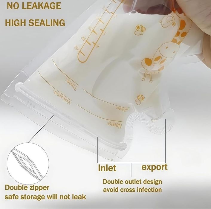 50 szt. Woreczek do przechowywania mleka matki, 250 ml