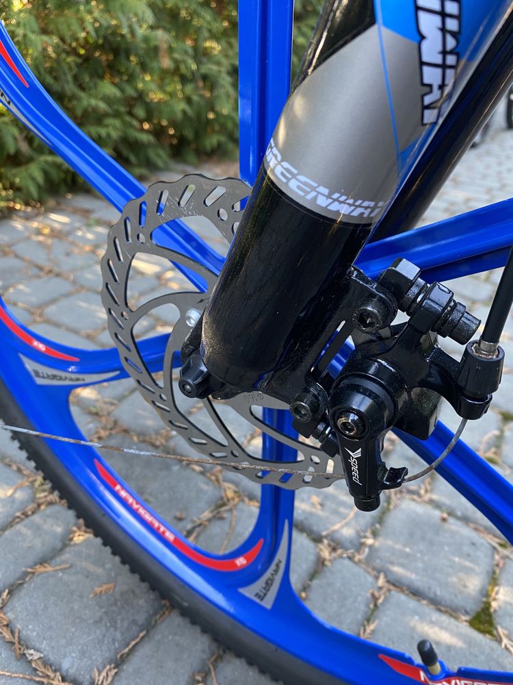 Гірський велосипед Greenway 26 Black-blue на литих дисках