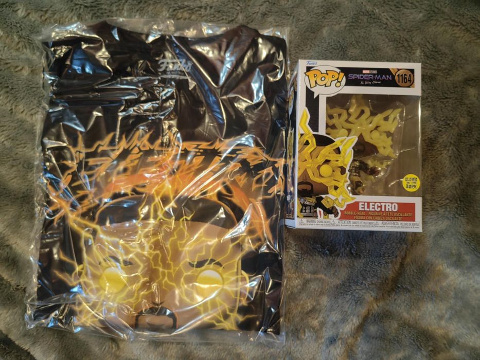 Funko POP! 1164 Spider-Man Electro Glow In the Dark T-shirt M Zestaw