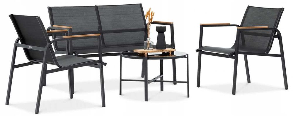 Zestaw Mebli Ogrodowych Tarasowych na balkon 2x Fotel Sofa Stolik hit