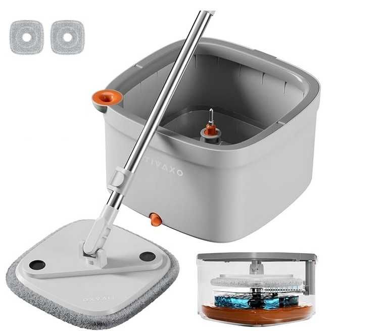 Mop obrotowy TIVAXO M16 z wiadrem i systemem separacji wody