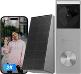 Campainha sem fios com câmara de painel solar