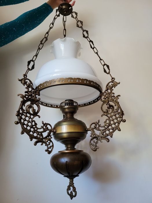 Żyrandol lampa wisząca mosiężna