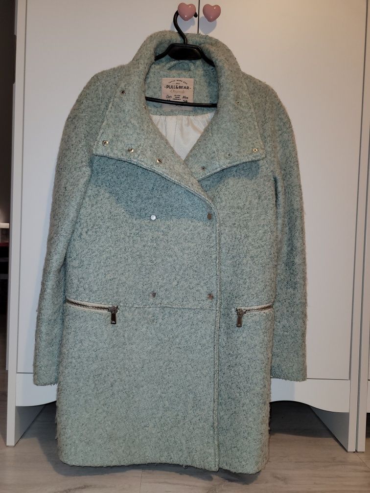 Kurtka, krótki płaszcz Pull&Bear 38/M zielony, miętowy