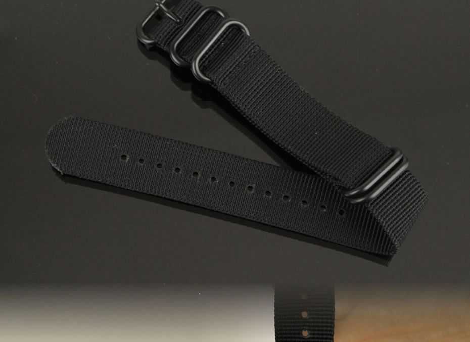 Pasek NATO strong zulu 22mm czarne klamry PVD jakość Premium Infantry