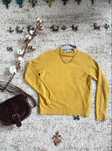 Sweterek MOHITO musztardowy z rękawami raglan, XS / 34