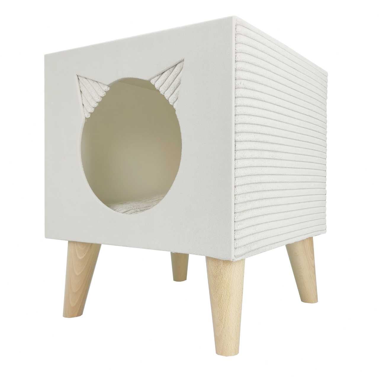 Domek dla kota kotów legowisko budka kolor kremowy